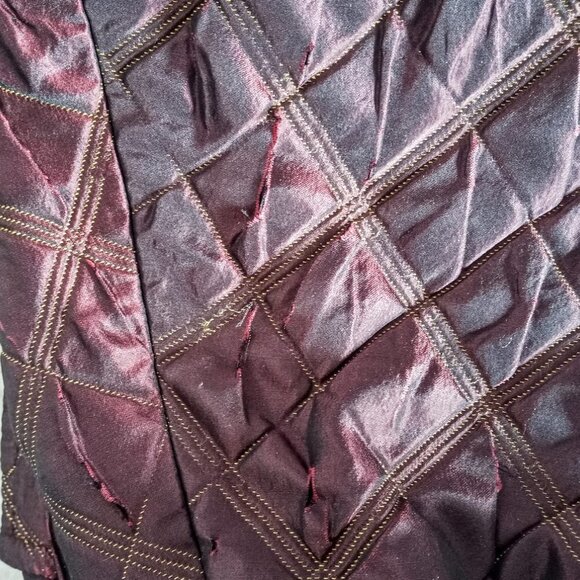 Vintage Burgundy Red Escada Silk Wool Cotton Velvet Quilted Jacket - Picture 13 of 13